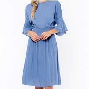 Orange Creek Dusty Blue Dress Medium